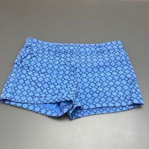 Ann Taylor Loft Eyelet Embroidered Shorts Blue Size 12 lined, cotton lightweight